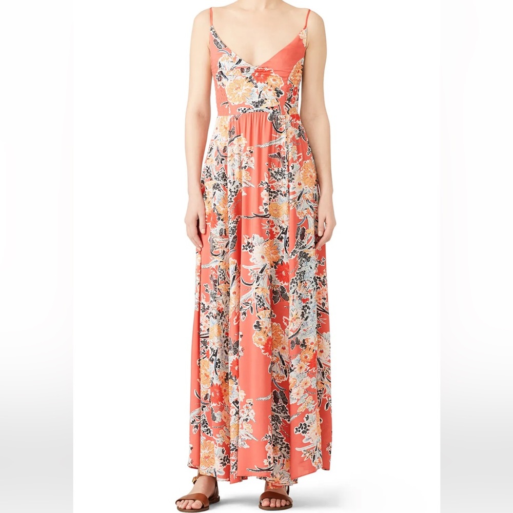 Free People Through the Vine Printed Maxi in red